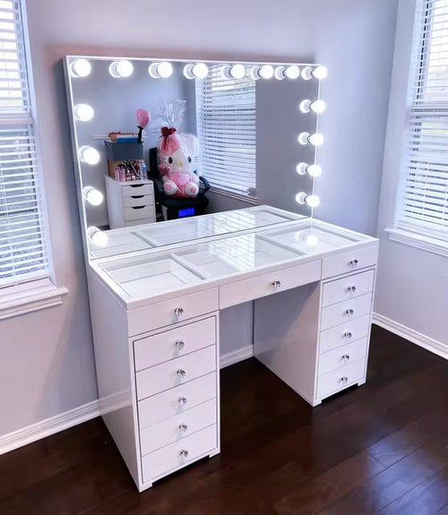 Coiffeuse avec Miroir & Rangement
